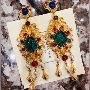 🎊Stunning Ben-Amun multicolor clip-on chandelier earrings